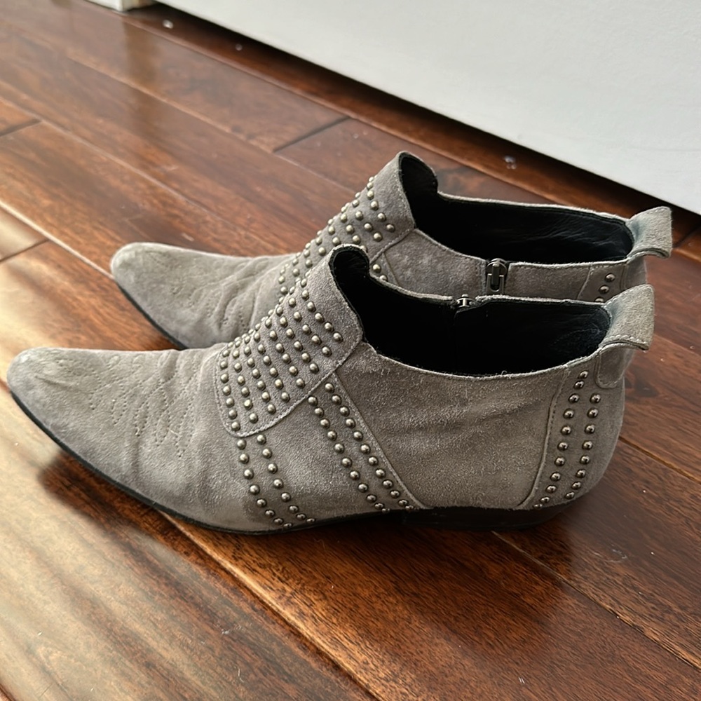 Anine Bing Low Ankle Charlie Suede Boots Grey 38 - Picture 5 of 8
